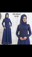 Party Dress Navy Blue Embroidery Net Siphon